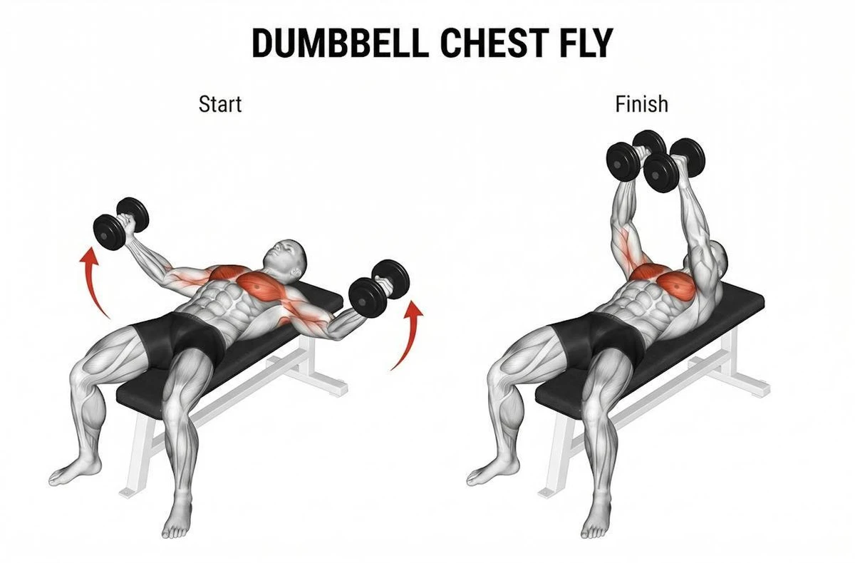 Dumbbell Chest Fly Dumbbell Chest Fly Exercise Demonstration
