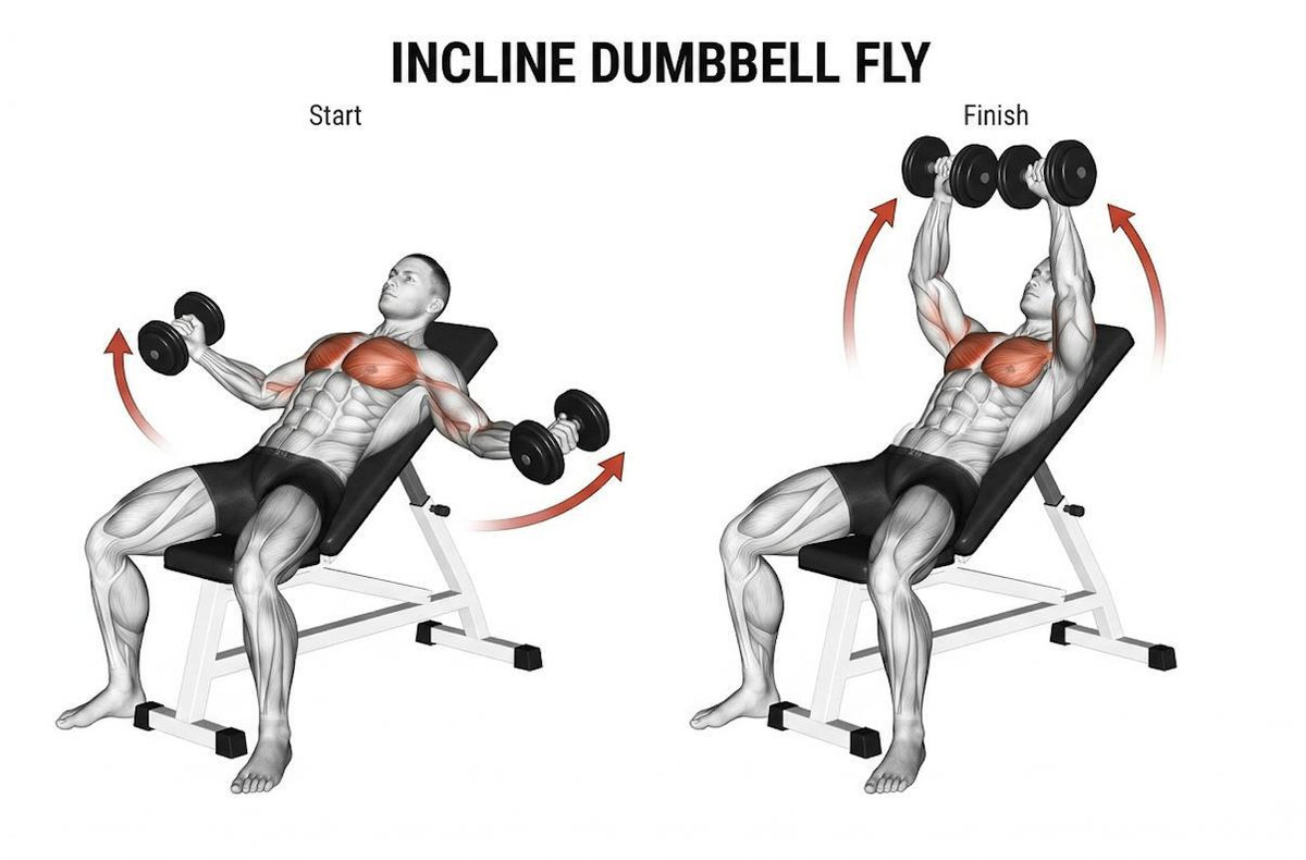 Incline Dumbbell Fly Incline Dumbbell Fly Exercise Demonstration