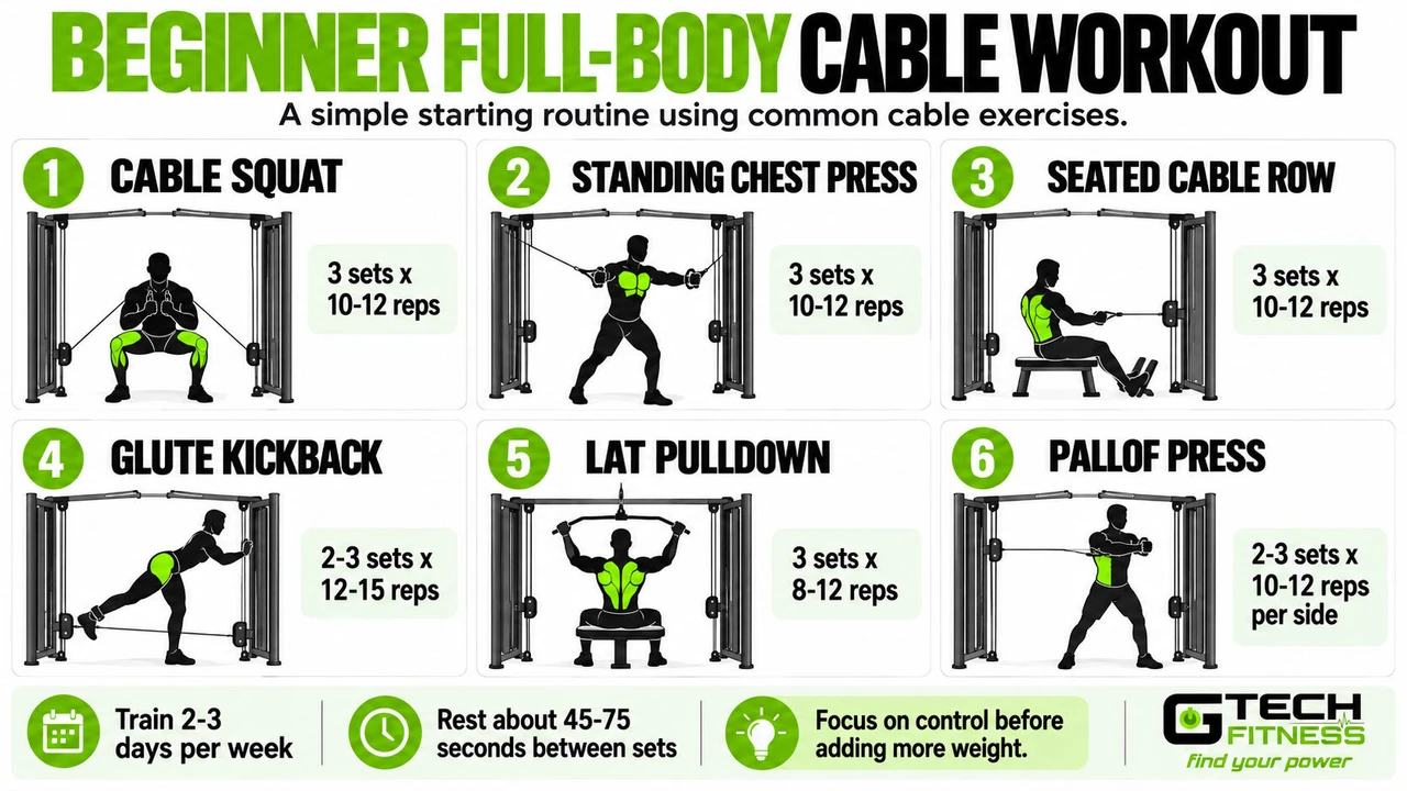 Beginner Full Body Cable Workout Infographic
