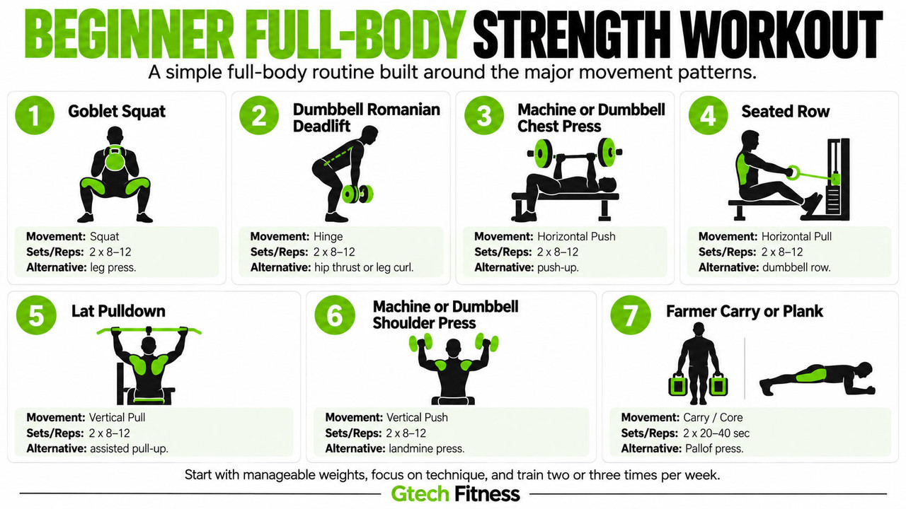 Beginner Full-Body Strength Workout Beginner Full-Body Strength Workout Infographic