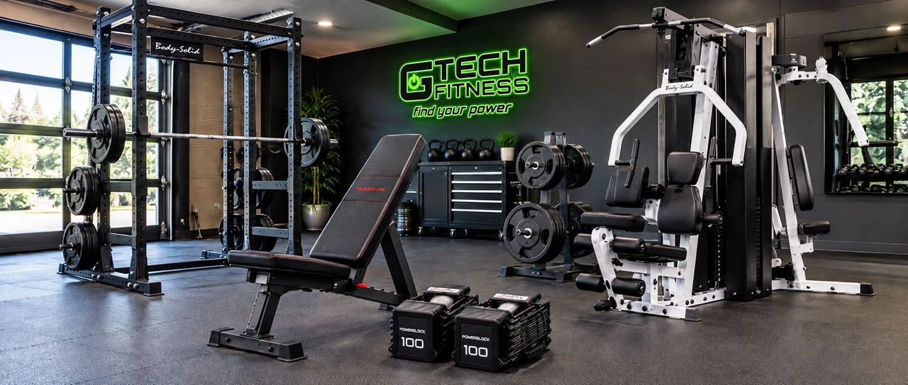 Home Gym Setup With Rack, Bench, Dumbbells and Strength Equipment