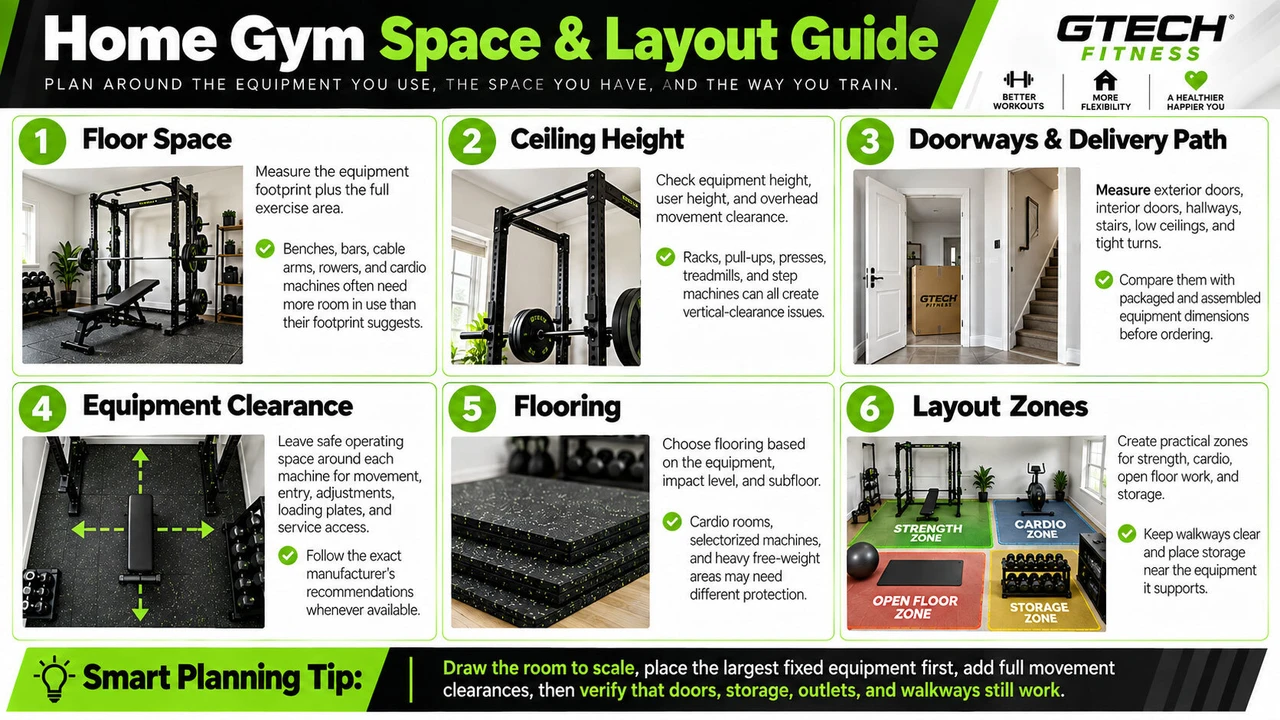 Home Gym Space and Layout Guide Infographic
