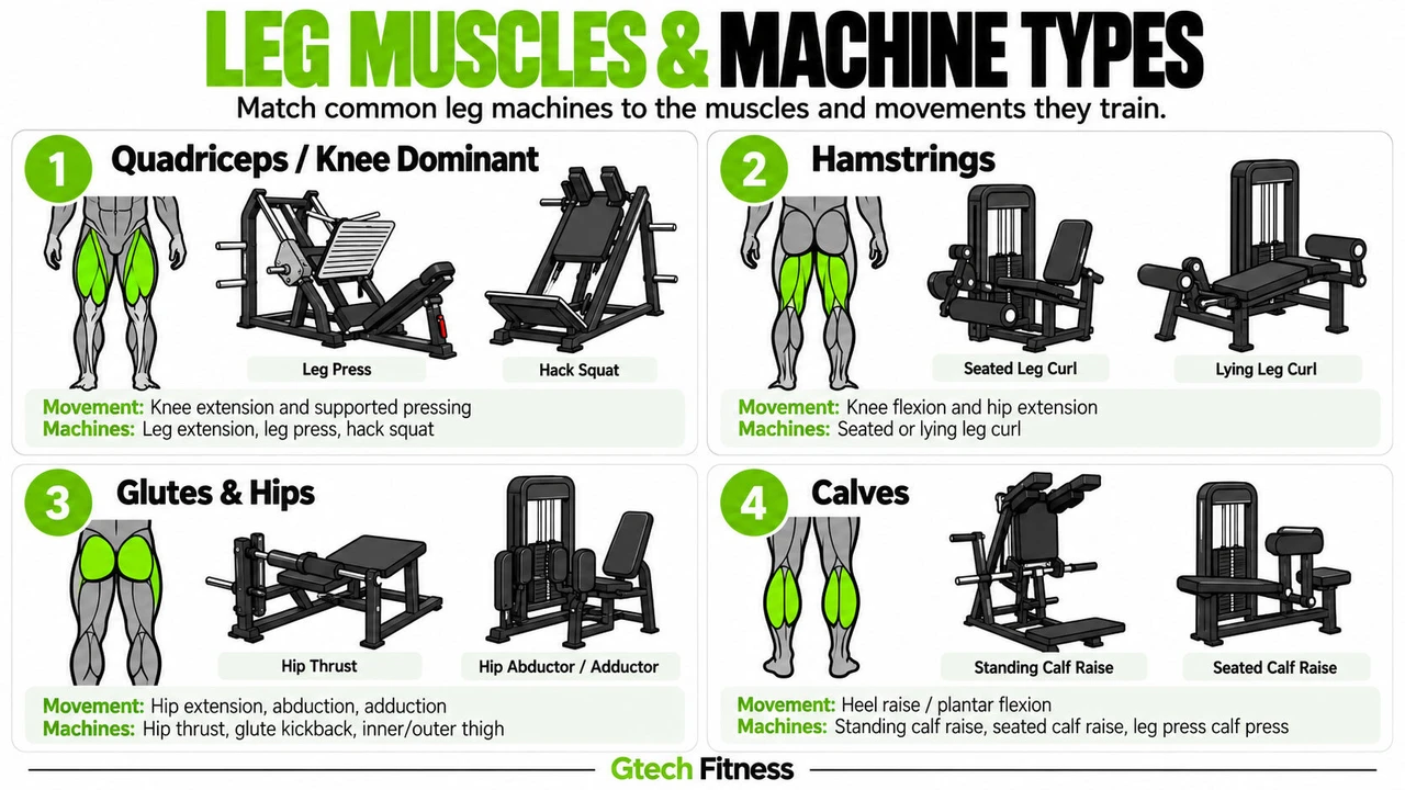 Leg Muscles and Machine Types Infographic