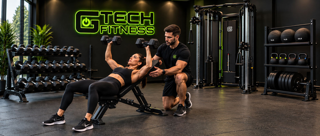 Strength Training for Beginners Strength Training for Beginners With Personal Trainer and Dumbbells