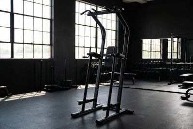 Commercial Power Tower Station in Gym for Pull-Ups, Dips, and Core Training