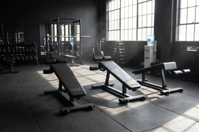 Commercial Ab & Decline Benches in a Gym