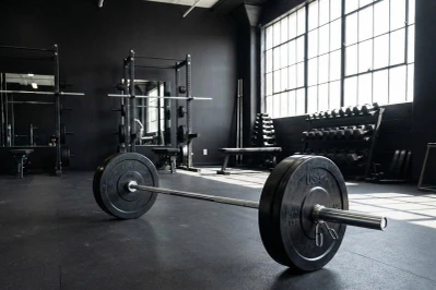 Barbell Weight Set in Commercial Gym