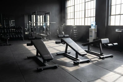 Commercial Ab & Decline Benches in a Gym