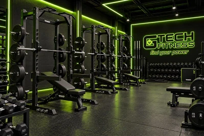 Commercial Power Cages and Squat Racks in a Gym