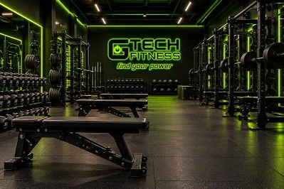 Weight Benches and Workout Racks in a Commercial Gym