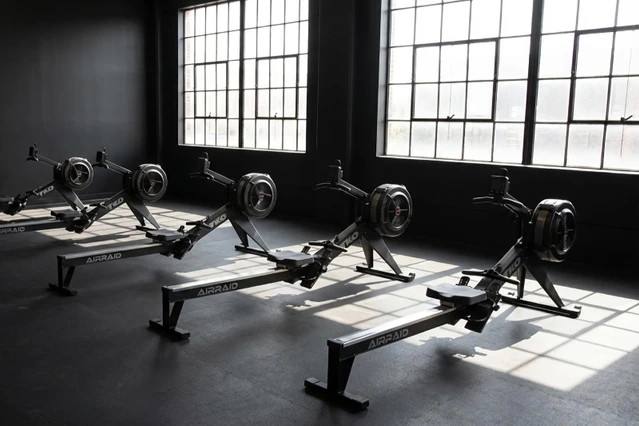 Commercial Rowing Machines in a Gym