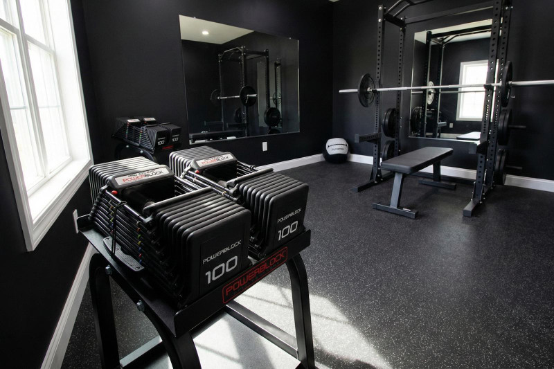 Adjustable Dumbbells in Home Gym