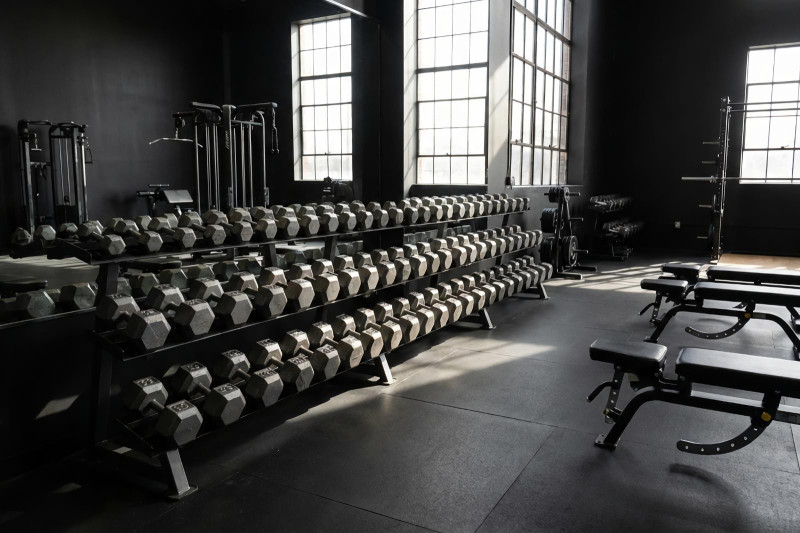 Cast Iron Dumbbells in Commercial Gym