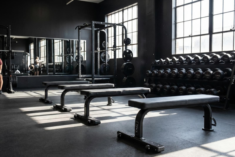Commercial Flat Benches in Gym