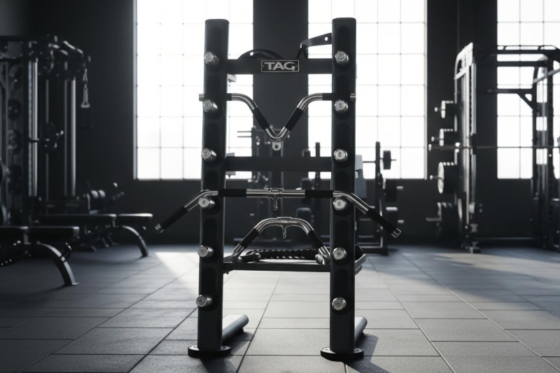 Gym Accessory Rack in Commercial Fitness Center