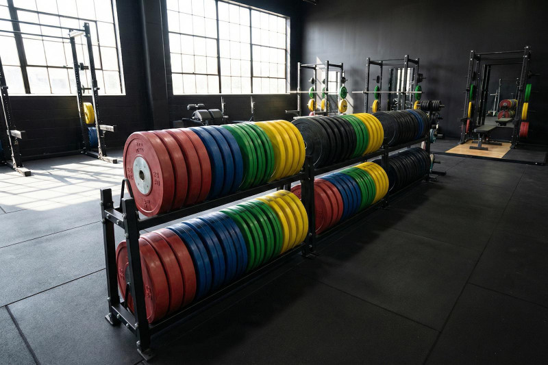 Gym Bumper Plates in Commercial Fitness Center
