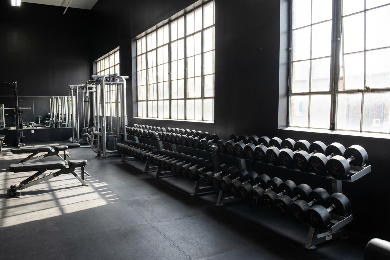 Gym Dumbbell Sets w/ Racks