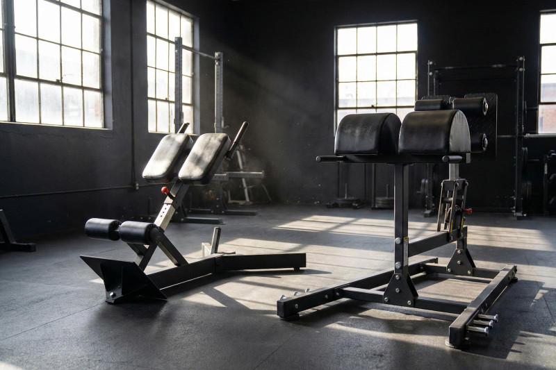 Hyperextension Benches and Glute Ham Developers in Training Facility