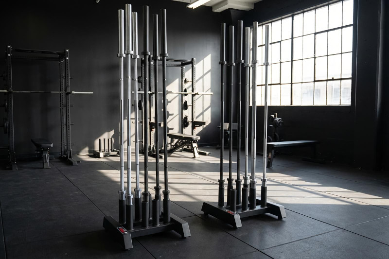 Olympic Weight Bar Holders in Commercial Gym