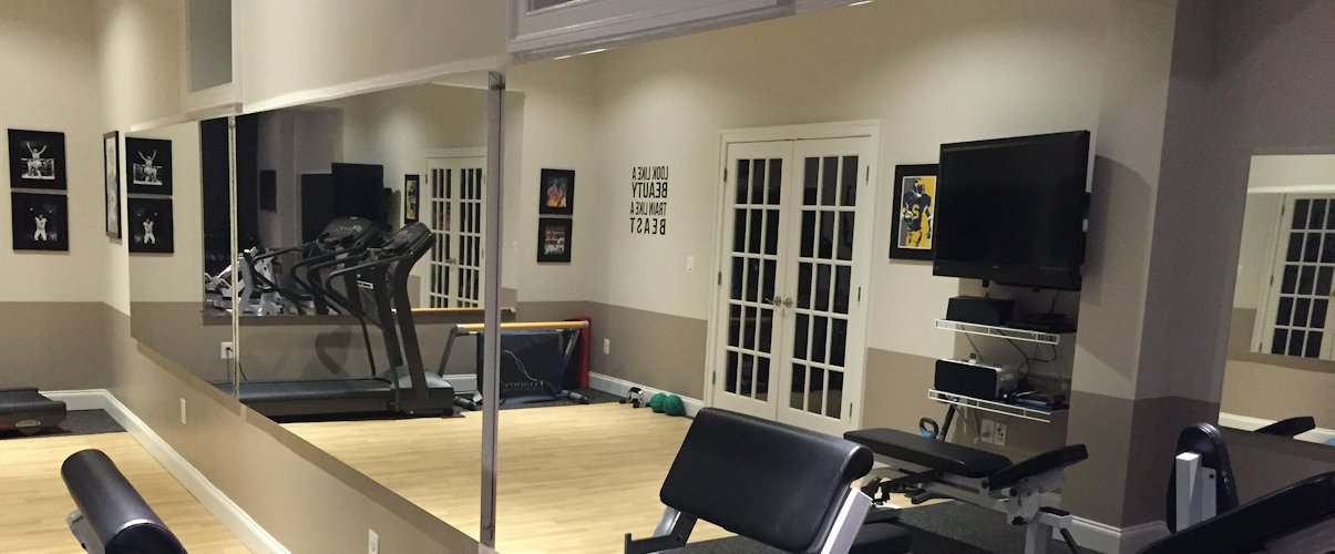 Glassless Mylar Mirrors in Home Gym